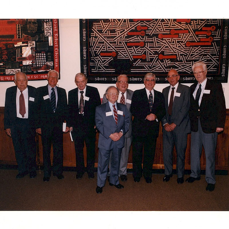 Ben (front) at a Nuremberg reunion at University of Connecticut, October 16, 1995