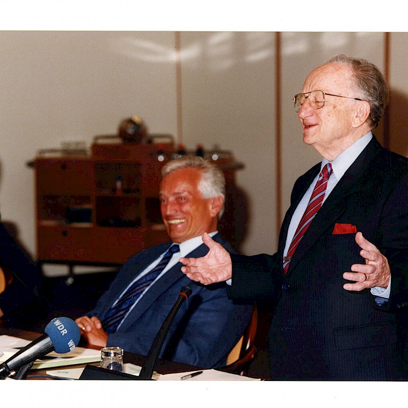 Ben with Professor Knot Ipsen at a United Nations human rights conference in Bonn, Germany, February 1998