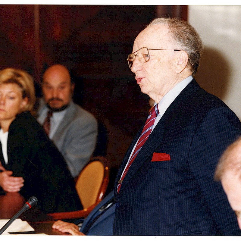 Ben speaking at a United Nations human rights conference in Bonn, Germany, February 1998