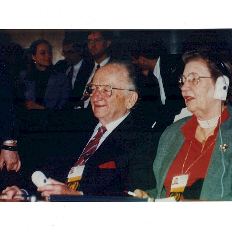 Ben and Gertrude at a United Nations Diplomatic Conference in Rome, June 1998