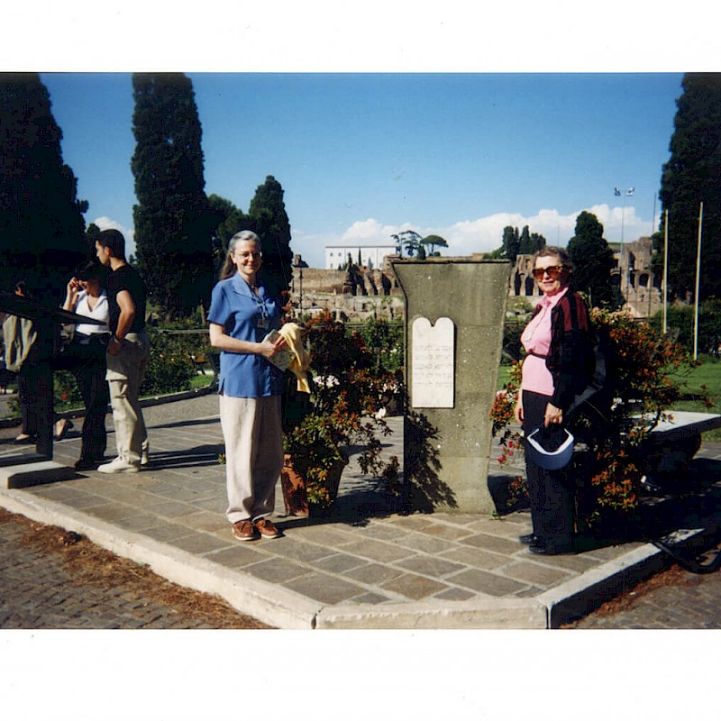 Gertrude at a Jewish cemetery in Rome, June 1998