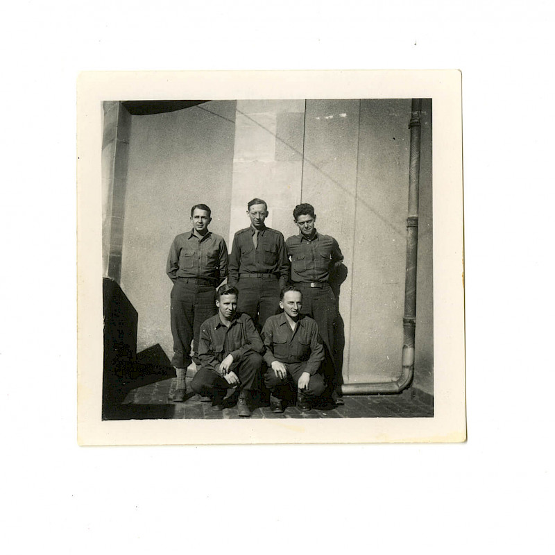 Ben (bottom right) in Luxembourg City, February 1945