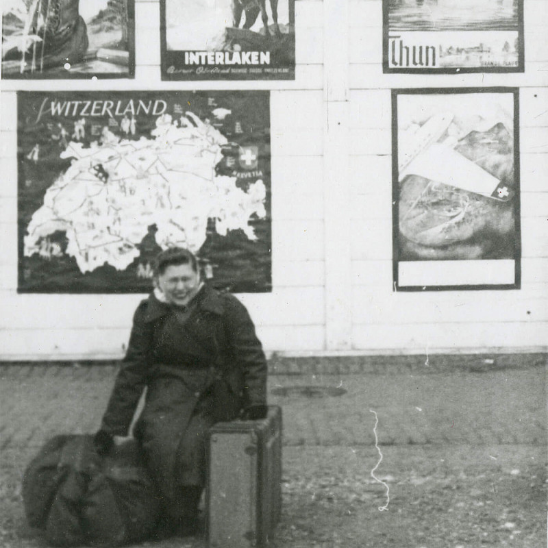 Gertrude en route to Switzerland at the beginning of an American Express tour, December 1946