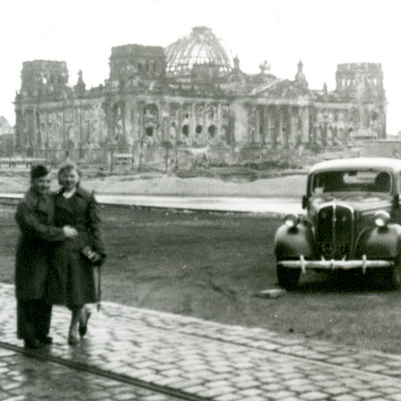 Ben and Gertrude at the Reichstag in Berlin, 1947