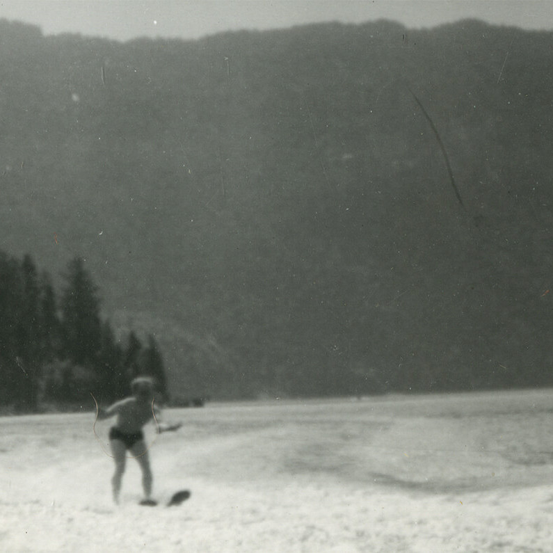 Ben water skiing in Garmisch, Germany, 1947