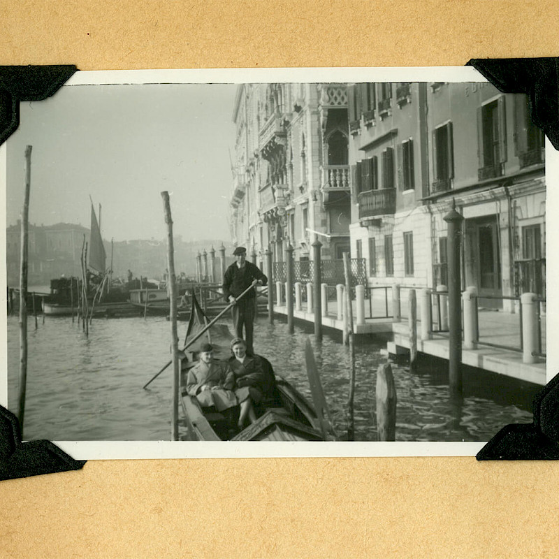 Ben and Gertrude in a rowboat in Venice, November 1947
